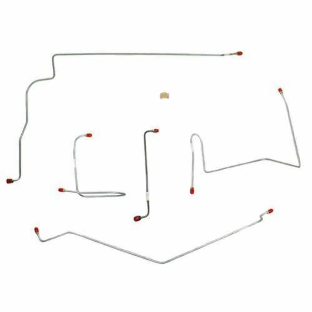 1970 AMC AMX Front Brake Line Kit Power Drum Brake 5 Piece Set - JKT7003SS